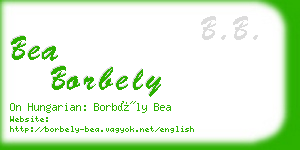 bea borbely business card